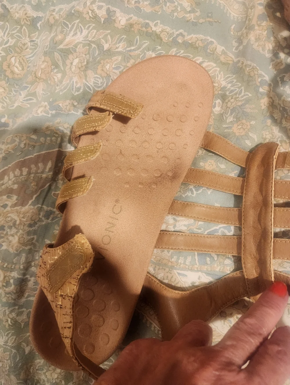 Vionic Cork Tan Strappy Sandals Sz 9 - Picture 5 of 6